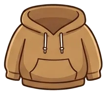 ベージュのパーカー(前)