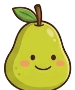 頭部 0度 正面。点目と閉じた微笑み