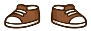 茶と白のスニーカー